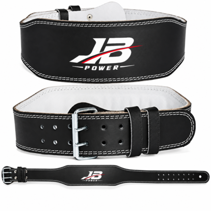 Black Leather Weightlifting Belt | Double-Prong Support